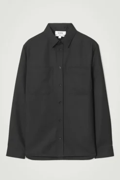 Clearance COS RELAXED UTILITY SHIRT BLACK