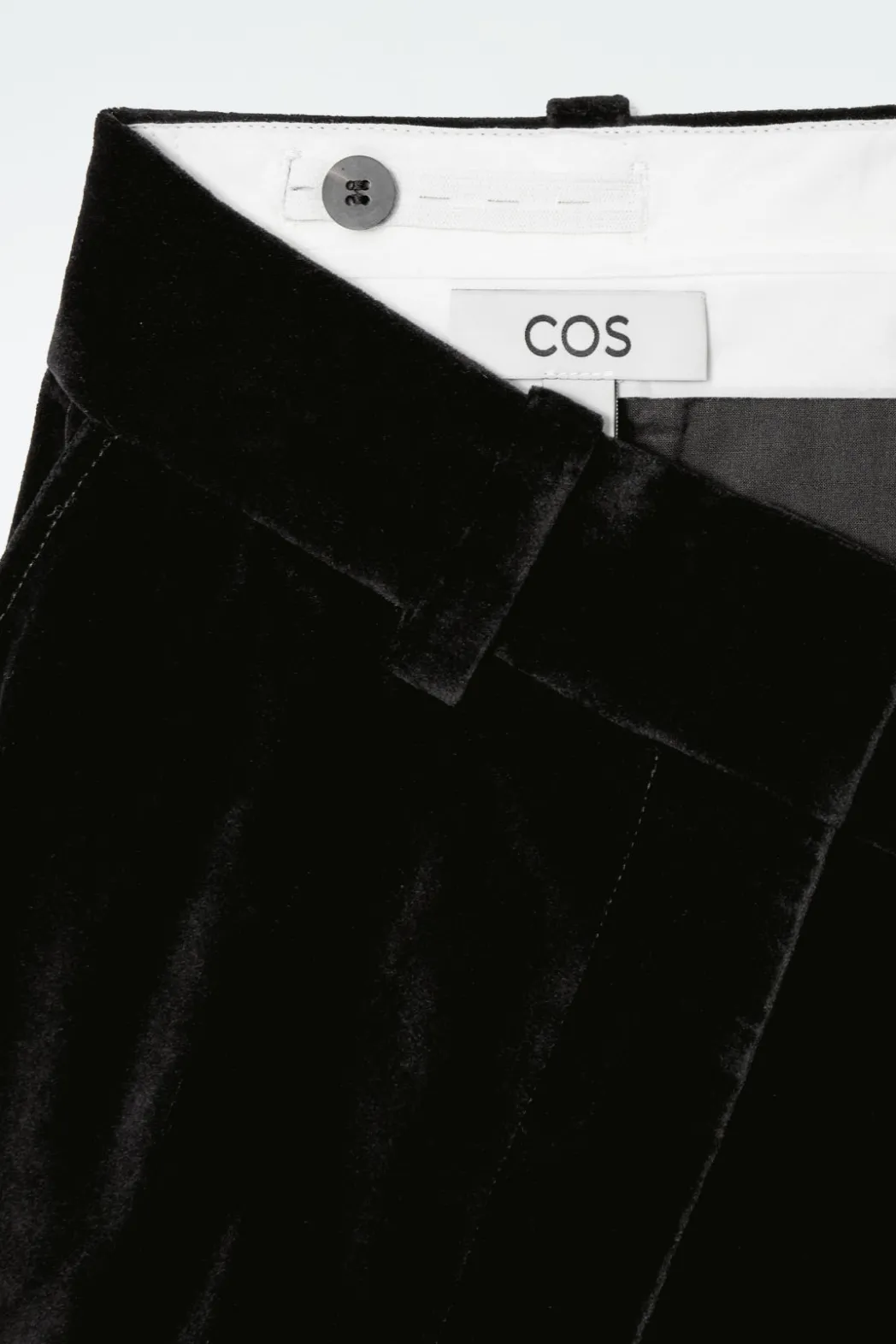 Discount COS RELAXED VELVET WIDE-LEG PANTS BLACK