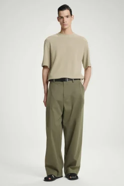 Best COS RELAXED WAFFLE-TEXTURE COTTON-JERSEY T-SHIRT STONE