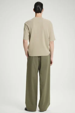 Best COS RELAXED WAFFLE-TEXTURE COTTON-JERSEY T-SHIRT STONE