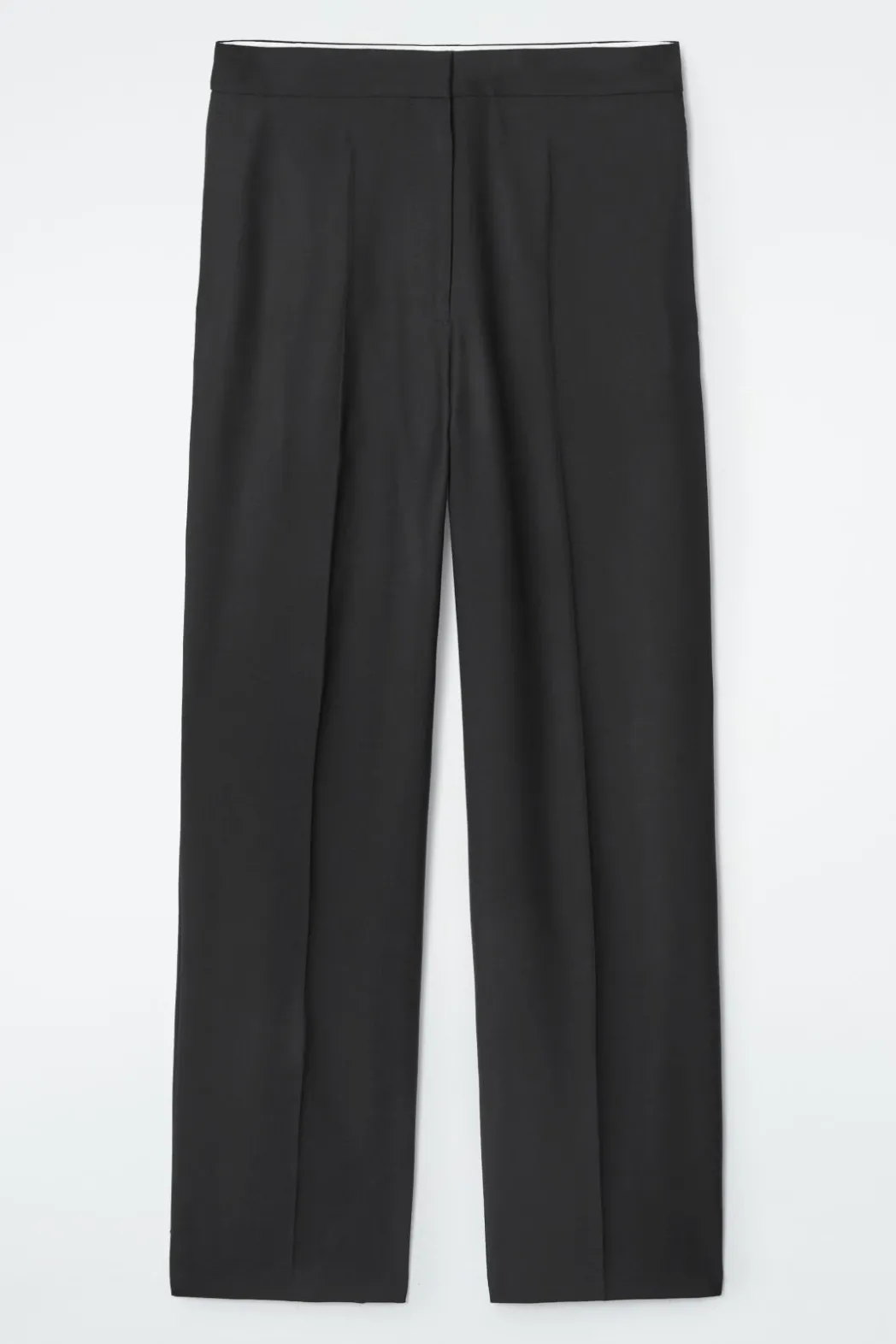 Discount COS RELAXED WOOL BARREL-LEG PANTS BLACK