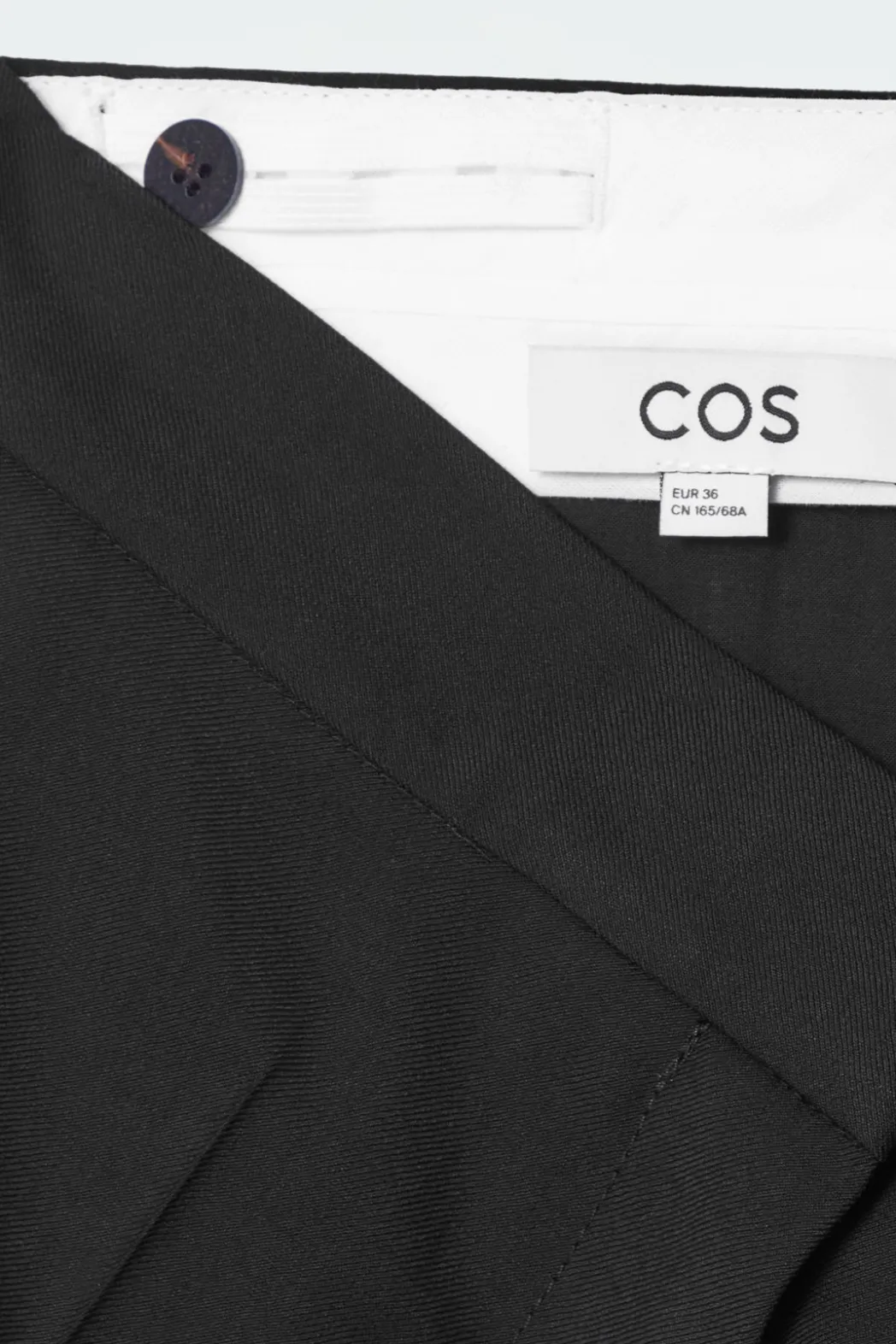Discount COS RELAXED WOOL BARREL-LEG PANTS BLACK