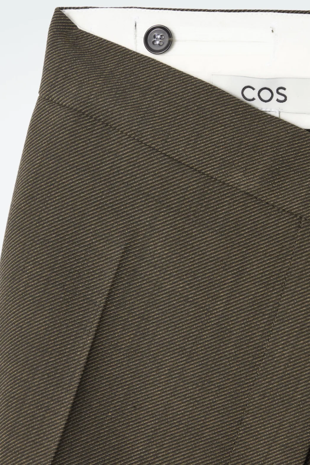 Online COS RELAXED WOOL BARREL-LEG PANTS DARK KHAKI