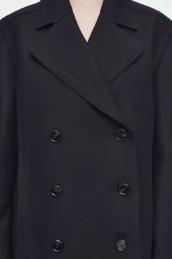 Sale COS RELAXED WOOL PEA COAT NAVY