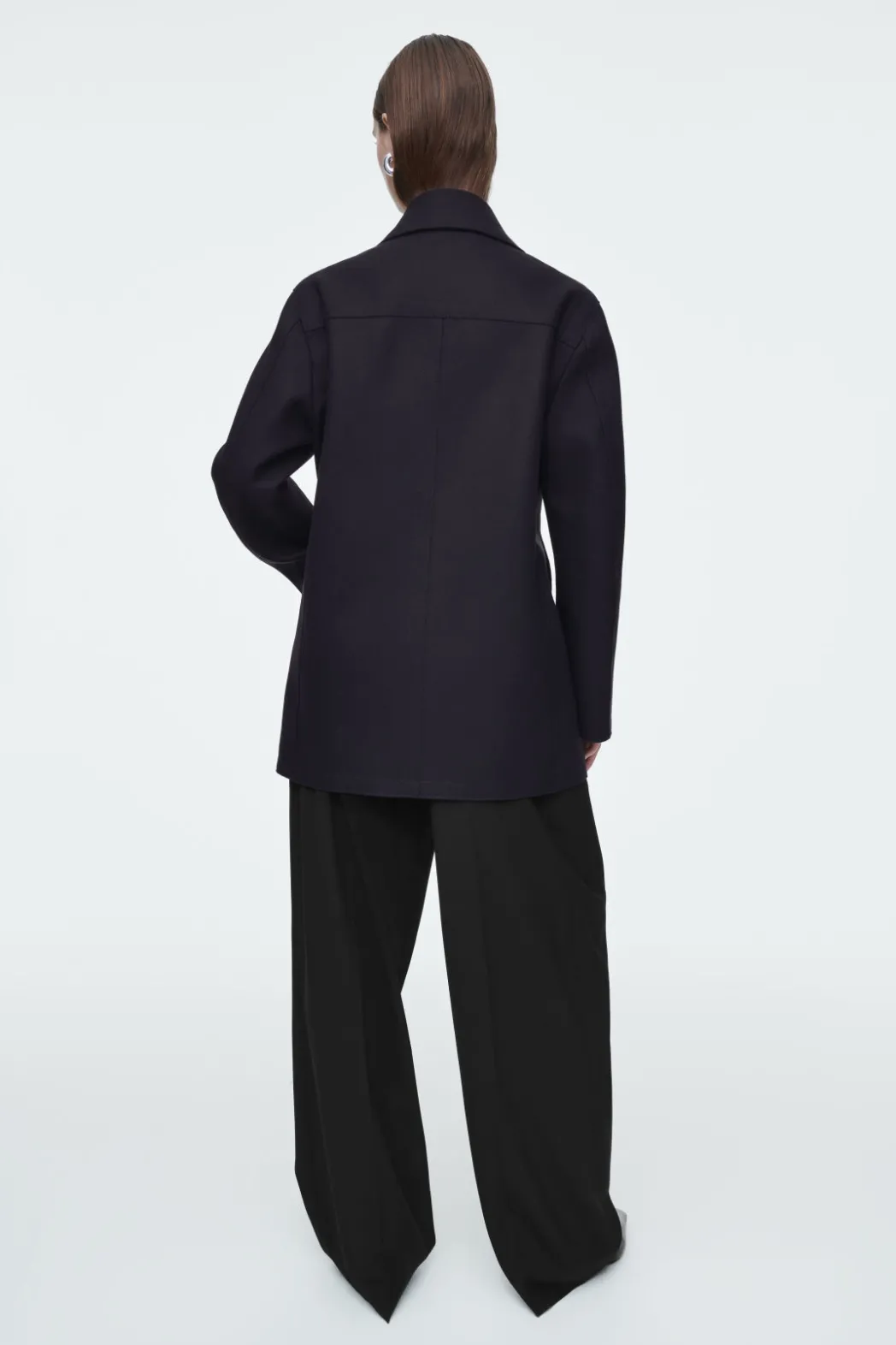 Sale COS RELAXED WOOL PEA COAT NAVY