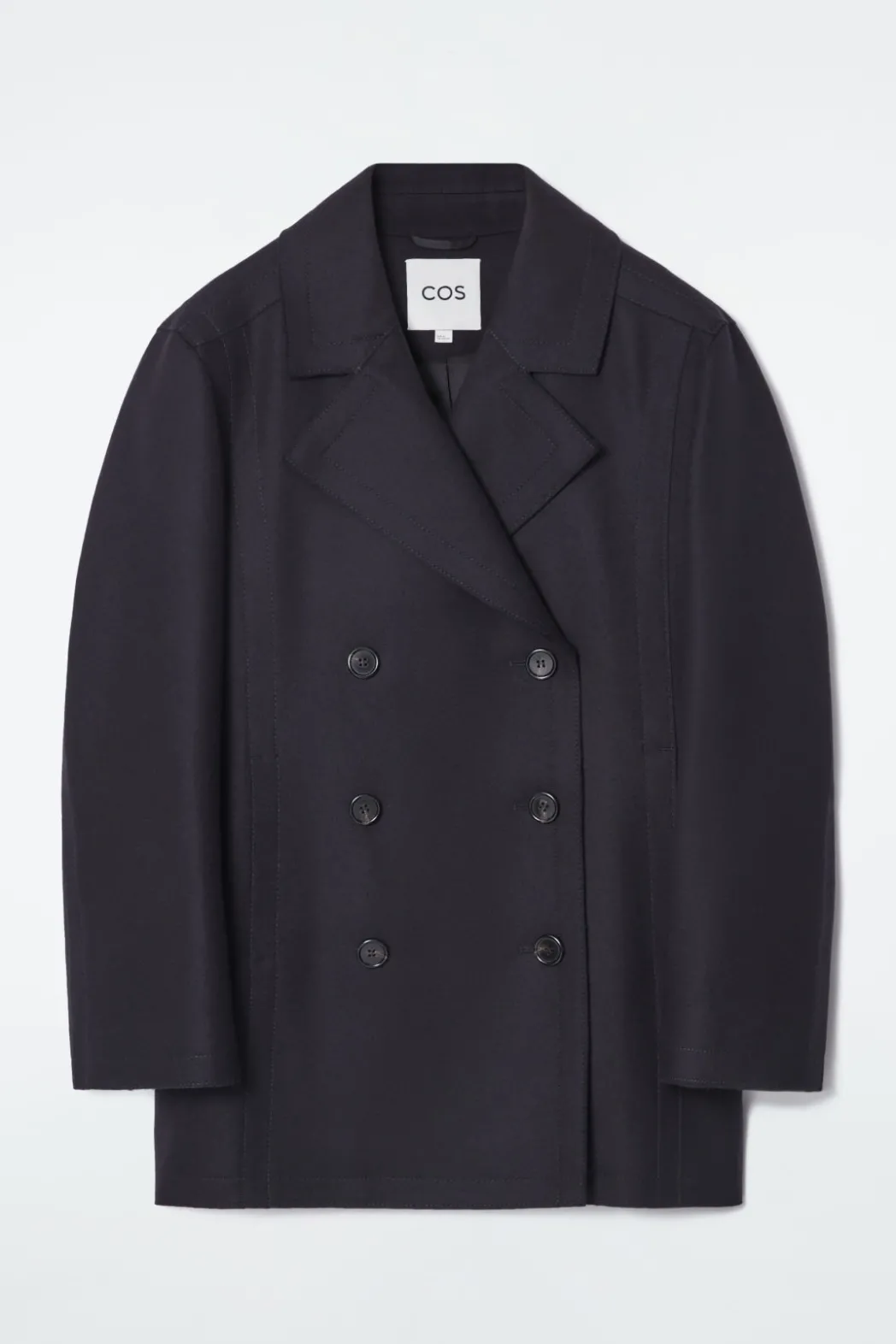 Sale COS RELAXED WOOL PEA COAT NAVY