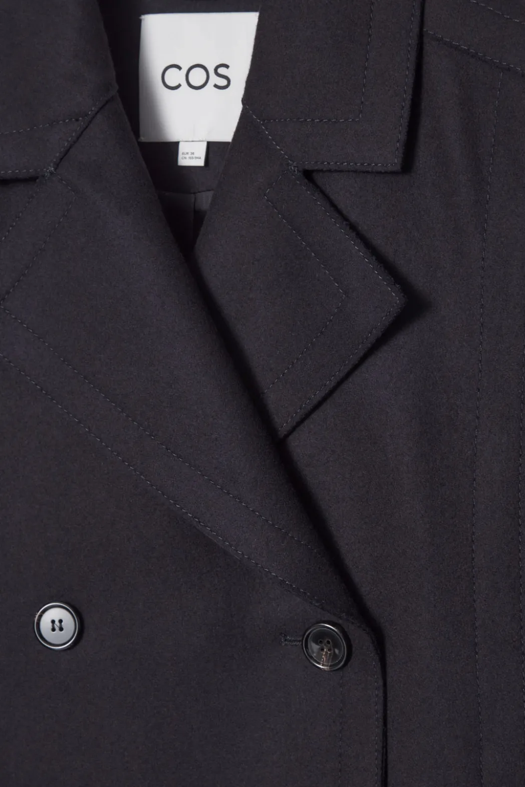 Sale COS RELAXED WOOL PEA COAT NAVY