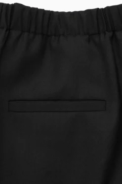 Discount COS RELAXED WOOL WIDE-LEG PANTS BLACK