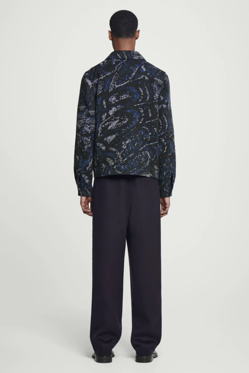 Discount COS RELAXED WOOL-BLEND JACQUARD OVERSHIRT MULTICOLORED