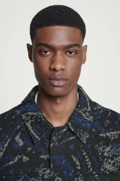 Discount COS RELAXED WOOL-BLEND JACQUARD OVERSHIRT MULTICOLORED