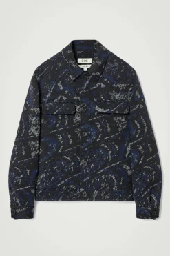 Discount COS RELAXED WOOL-BLEND JACQUARD OVERSHIRT MULTICOLORED