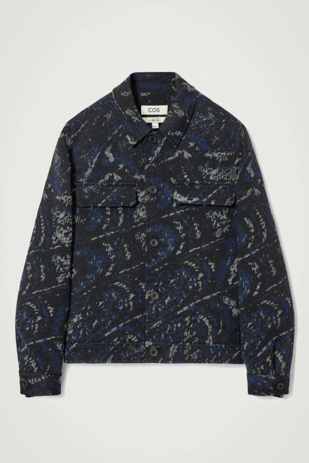 Discount COS RELAXED WOOL-BLEND JACQUARD OVERSHIRT MULTICOLORED