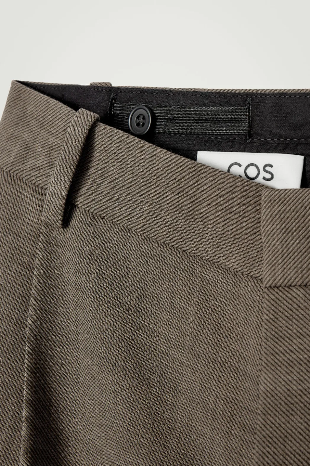 Discount COS RELAXED WOOL-BLEND TAPERED PANTS DARK BEIGE