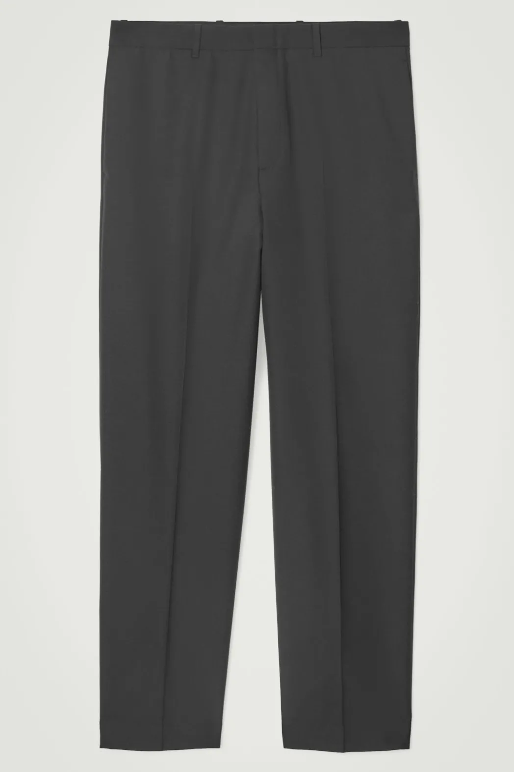 Outlet COS RELAXED WOOL-HOPSACK STRAIGHT-LEG PANTS BLACK