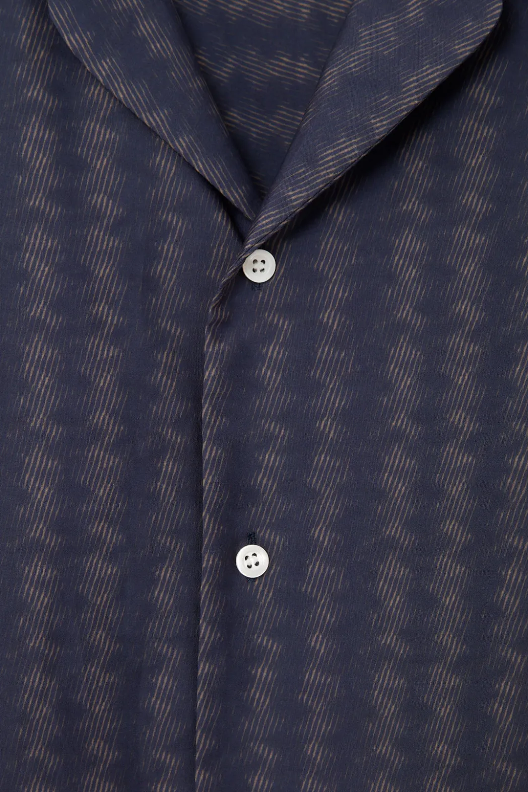 COS RELAXED ZIGZAG STRIPE COTTON SHIRT NAVY BLUE