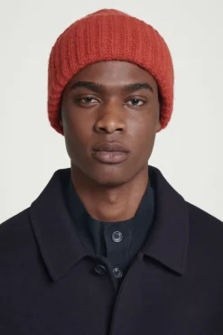 Online COS RIBBED ALPACA-BLEND BEANIE BRIGHT RED