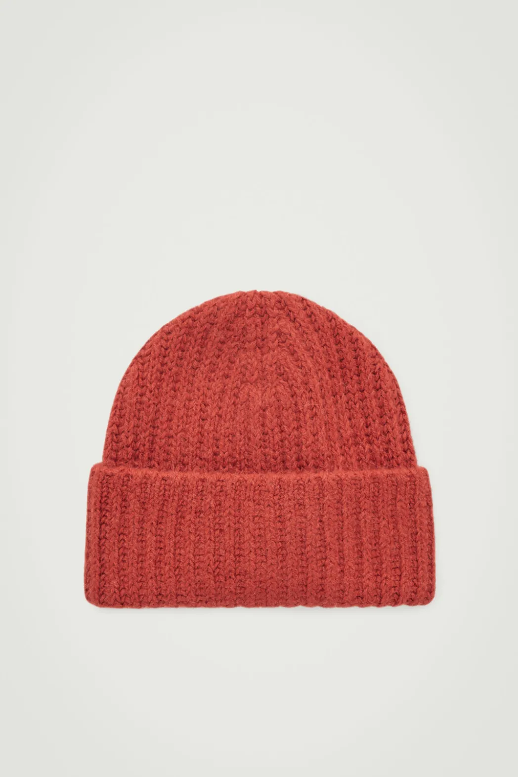 Online COS RIBBED ALPACA-BLEND BEANIE BRIGHT RED