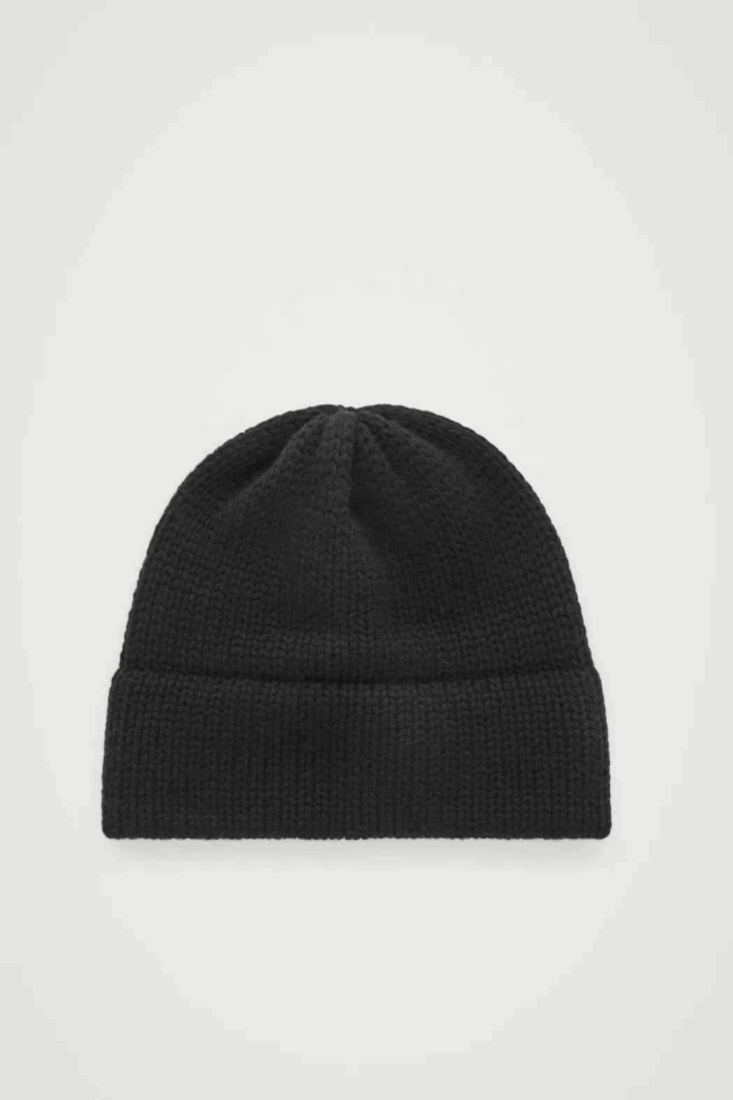 Online COS RIBBED CASHMERE-BLEND BEANIE BLACK