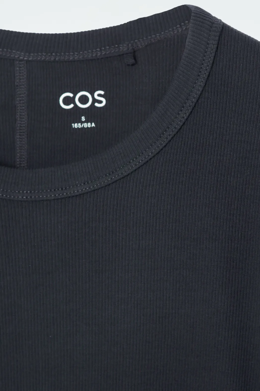 Sale COS RIBBED JERSEY LONG-SLEEVED TOP NAVY