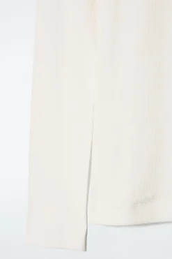 COS RIBBED JERSEY LONG-SLEEVED TOP WHITE