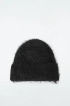 Outlet COS RIBBED MOHAIR BEANIE BLACK