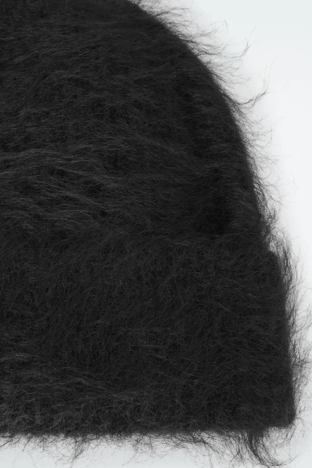 Outlet COS RIBBED MOHAIR BEANIE BLACK