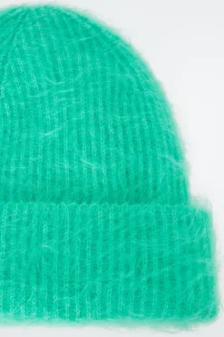 Discount COS RIBBED MOHAIR BEANIE BRIGHT GREEN