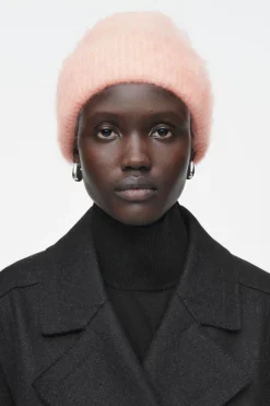 Online COS RIBBED MOHAIR BEANIE POWDER PINK
