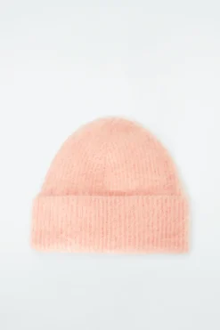 Online COS RIBBED MOHAIR BEANIE POWDER PINK