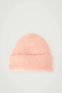 Online COS RIBBED MOHAIR BEANIE POWDER PINK
