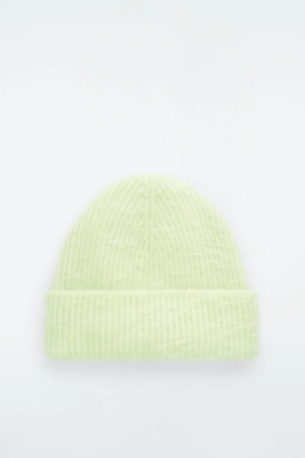 Sale COS RIBBED MOHAIR BEANIE LIGHT GREEN