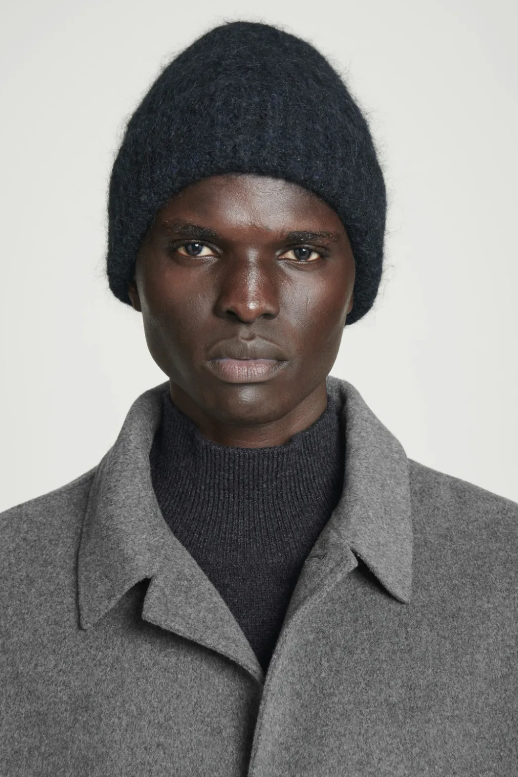 Sale COS RIBBED MOHAIR-BLEND BEANIE BLACK