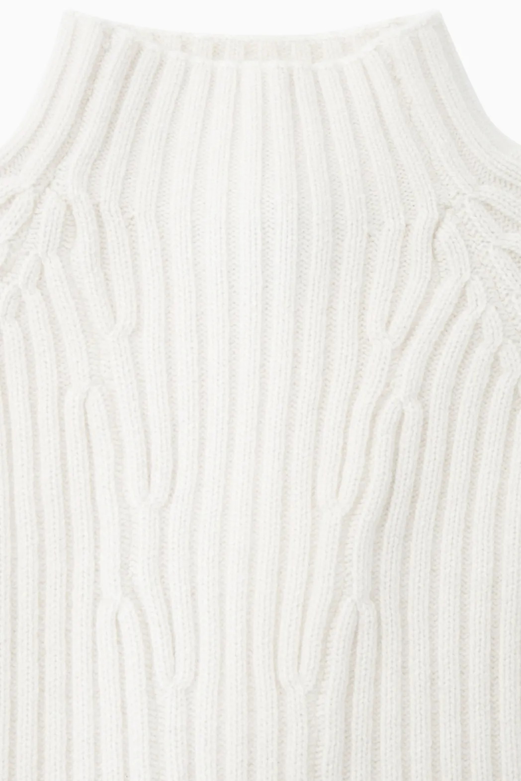 Hot COS RIBBED PURE CASHMERE TURTLENECK SWEATER OFF-WHITE