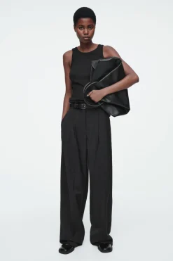 Online COS RIBBED TANK TOP black