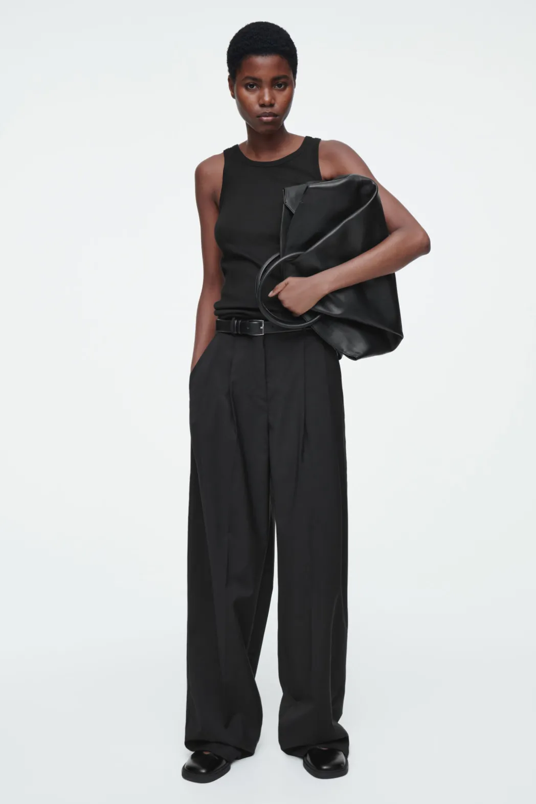 Online COS RIBBED TANK TOP black
