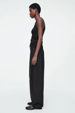 Online COS RIBBED TANK TOP black
