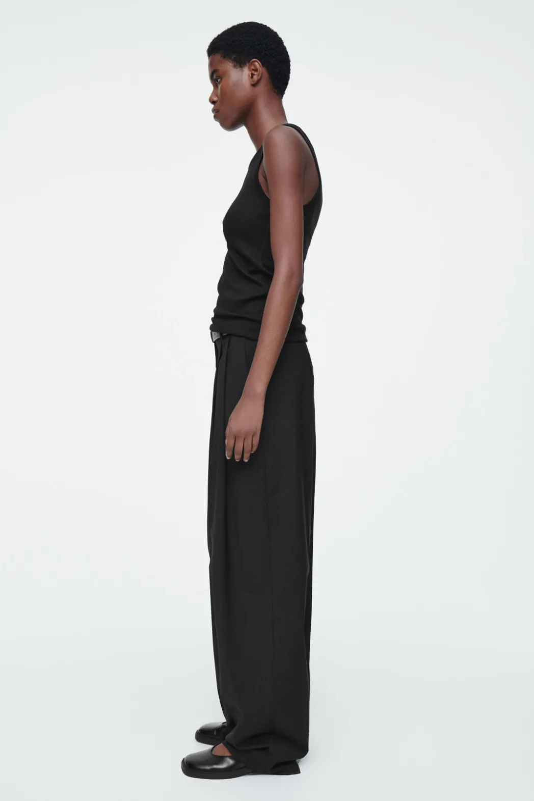 Online COS RIBBED TANK TOP black