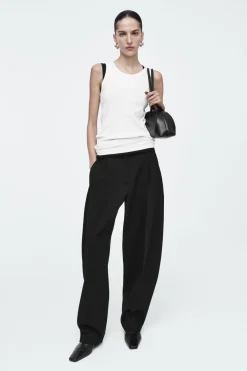 Discount COS RIBBED TANK TOP WHITE