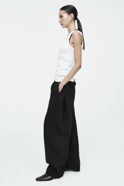 Discount COS RIBBED TANK TOP WHITE