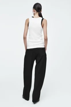Discount COS RIBBED TANK TOP WHITE