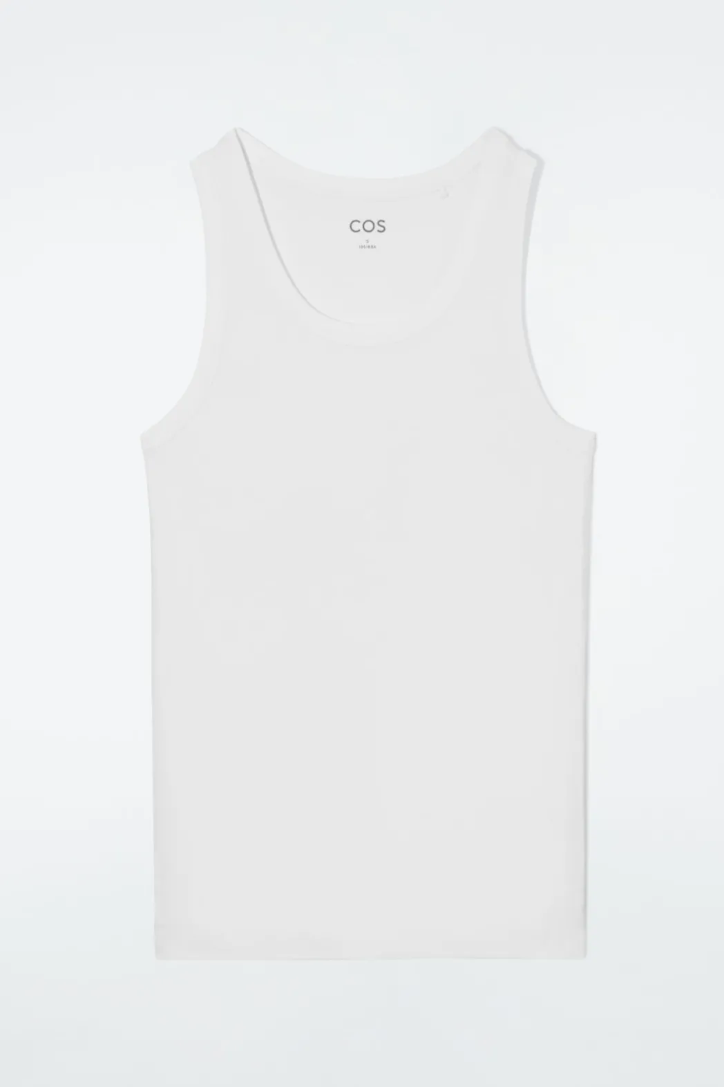 Discount COS RIBBED TANK TOP WHITE