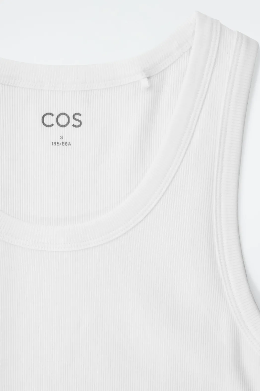 Discount COS RIBBED TANK TOP WHITE