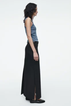 COS RIBBED TANK TOP STEEL BLUE