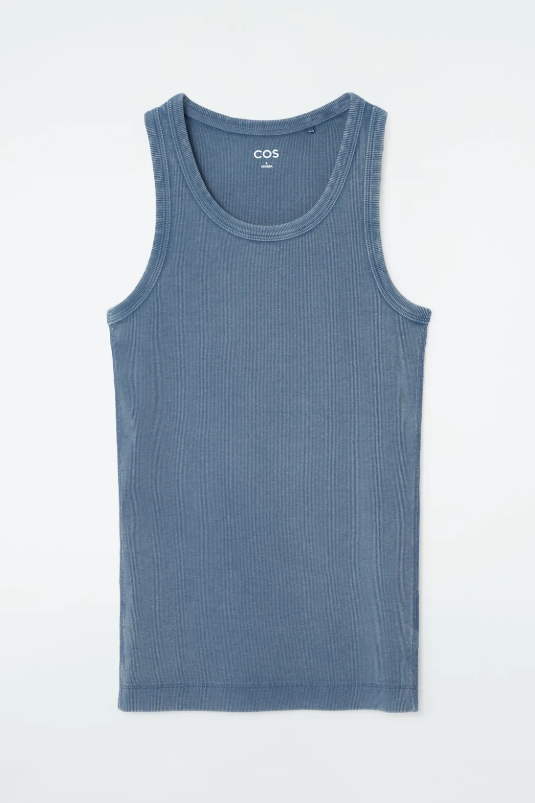 COS RIBBED TANK TOP STEEL BLUE