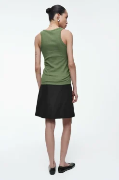 COS RIBBED TANK TOP KHAKI MÉLANGE