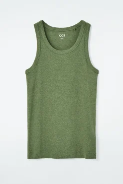 COS RIBBED TANK TOP KHAKI MÉLANGE