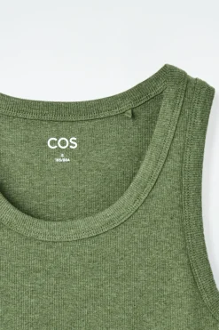 COS RIBBED TANK TOP KHAKI MÉLANGE