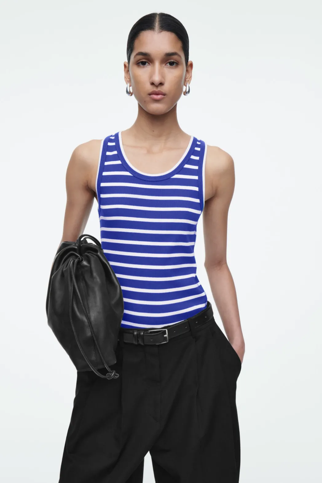 Clearance COS RIBBED TANK TOP BLUE / STRIPED