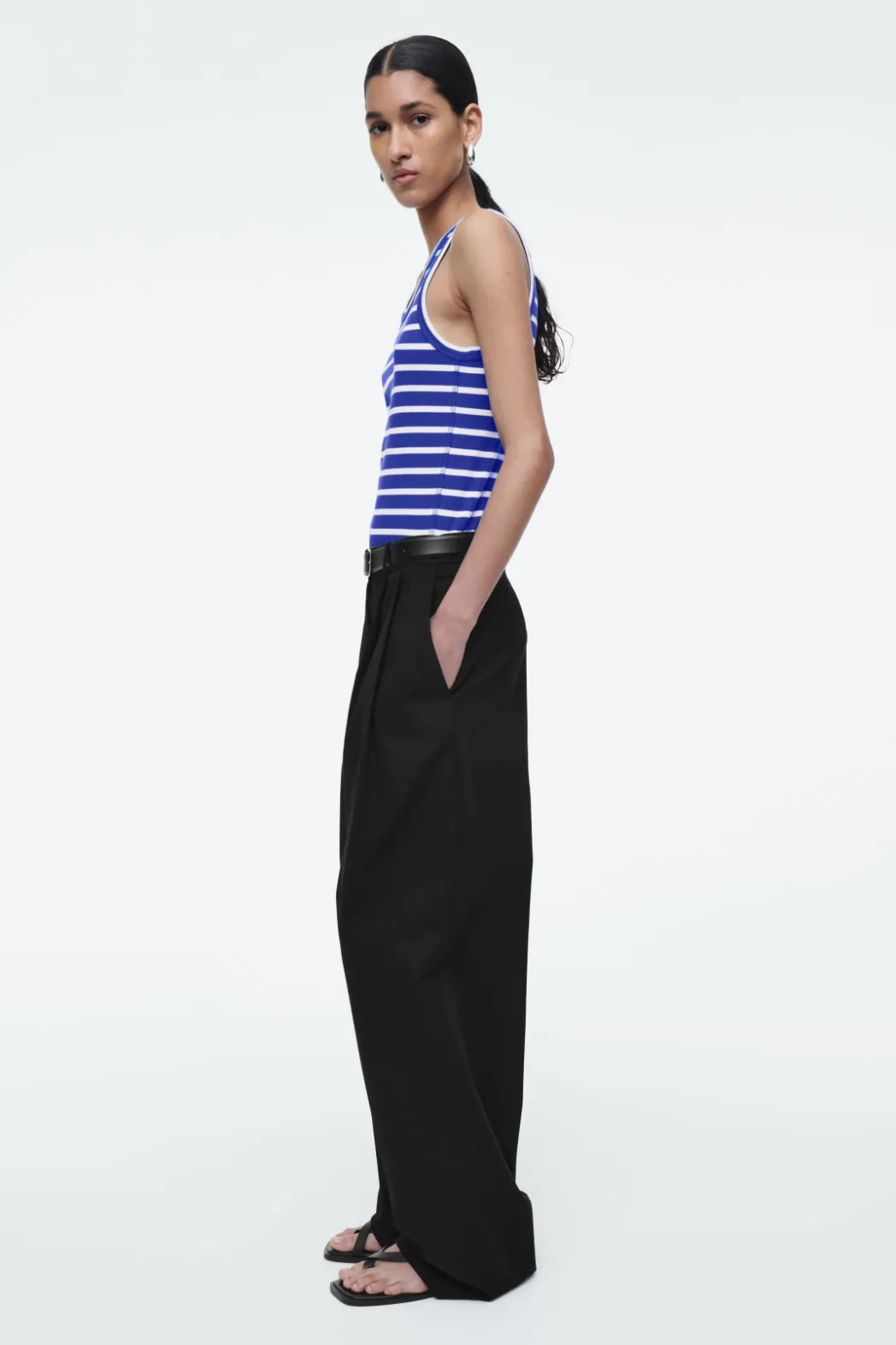 Clearance COS RIBBED TANK TOP BLUE / STRIPED