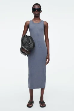 Clearance COS RIBBED TUBE DRESS STEEL BLUE